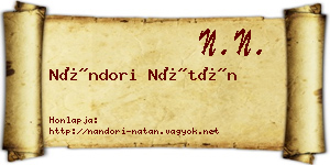 Nándori Nátán névjegykártya